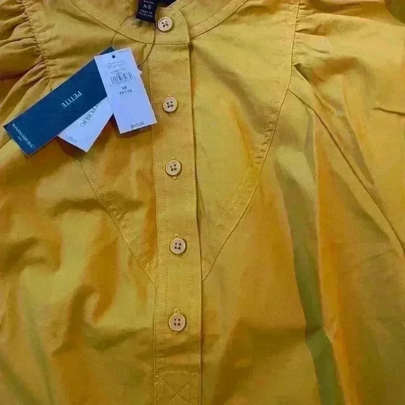 NWT CLEO FASHION POPLIN SHIRT, Mustard - Picture 11 of 15